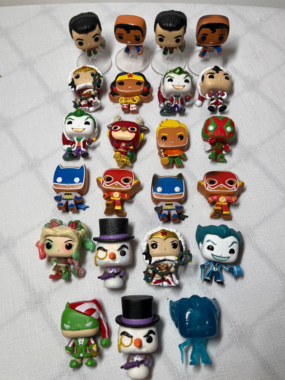 Funko DC & Holiday Mini Figure Lot - Red Green Blue White Gold